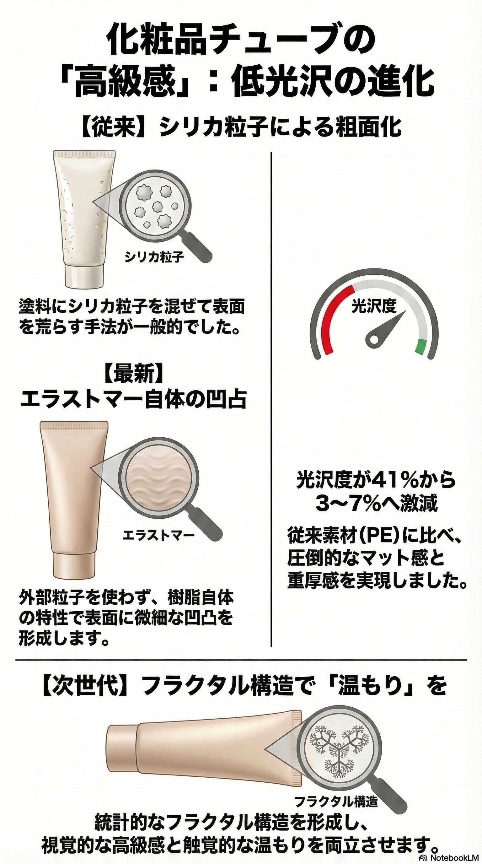 高級感のある化粧品チューブ開発の為の一考察 インフォグラフィック